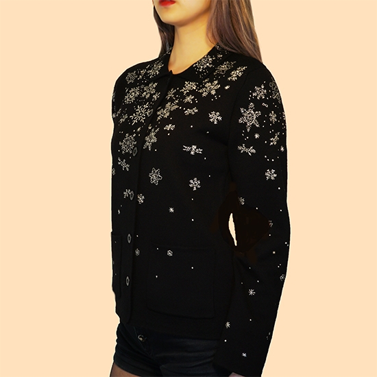 【SALE / ¥52,800→¥13200】 手刺繍 jacket / Snowflakes